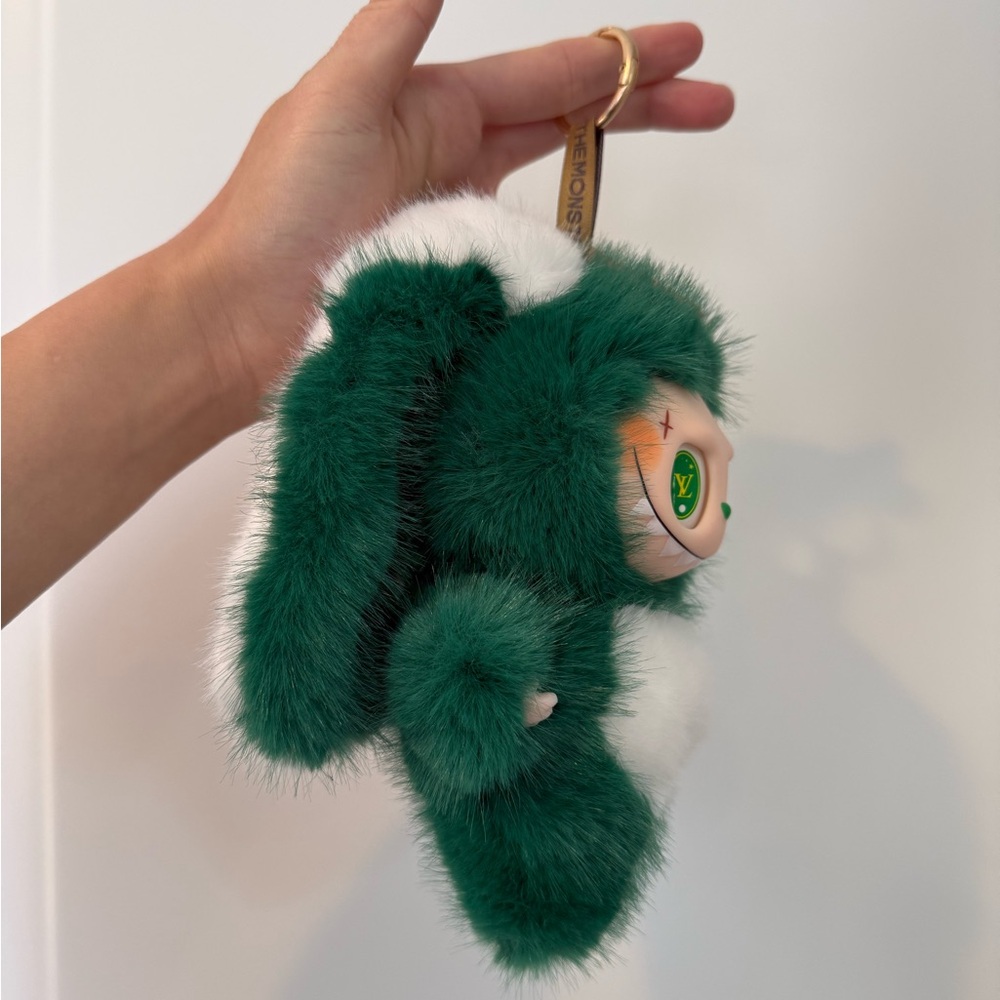 Green Labubu Plush Bunny Keychain Stuffed Animal Charm Not from Pop Mart-Gift - Picture 10 of 13